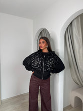 Gilet capuche à strass Maelle